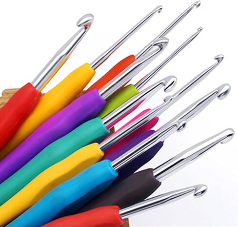 Ergonomic Crochet Hooks Set with LED Light Up,9 Sizes Crochet Hooks with Case 2.0mm~6.0mm,Crochet Needles Kit for Beginners,Cool Crochet Gifts for Crocheters in Saudi Arabia