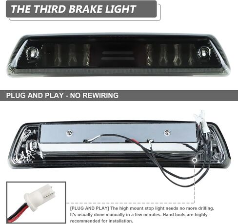 لـ 2009-2014 F150 LED ضوء الفرامل الثالث مع حشية، مصباح شحن خلفي للتركيب العالي في المنتصف، عدسة شفافة in Saudi Arabia