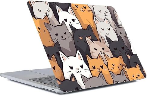 Compatible with MacBook Air 13 inch Case 2020 2021 M1 A2337 A2179 A1932, Plastic Hard Shell Case for Mac Air 13 with Touch ID (2018-2021) - Cute Cartoon Cat in Kuwait
