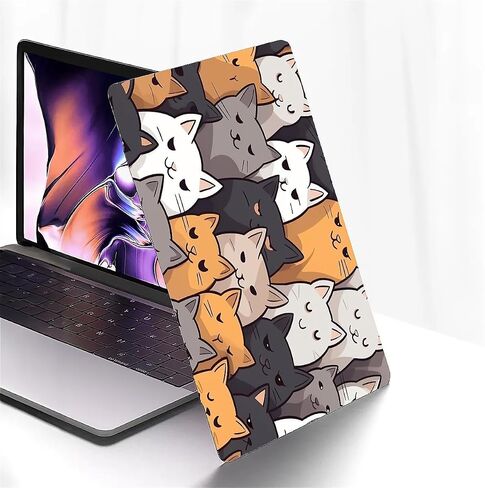 Compatible with MacBook Air 13 inch Case 2020 2021 M1 A2337 A2179 A1932, Plastic Hard Shell Case for Mac Air 13 with Touch ID (2018-2021) - Cute Cartoon Cat in Kuwait