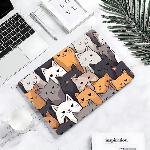 Compatible with MacBook Air 13 inch Case 2020 2021 M1 A2337 A2179 A1932, Plastic Hard Shell Case for Mac Air 13 with Touch ID (2018-2021) - Cute Cartoon Cat in Kuwait