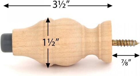 Renovators Supply Manufacturing Door Stoppers 3 5/8 in. Wall Mount Victorian Unfinished Wooden Door Bumper Stops in Saudi Arabia