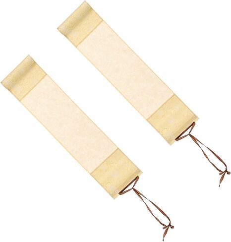 Patikil 15x4 "Mini Xuan Paper Scroll ، 2pcs Silk Half Raw Ripe Blank Hanging Xuan Paper Calligraphy صينية فارغة معلقة لفن اللوحة ديكور المنزل ، أبيض in Saudi Arabia