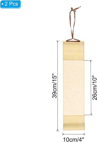 Patikil 15x4 "Mini Xuan Paper Scroll ، 2pcs Silk Half Raw Ripe Blank Hanging Xuan Paper Calligraphy صينية فارغة معلقة لفن اللوحة ديكور المنزل ، أبيض in Saudi Arabia