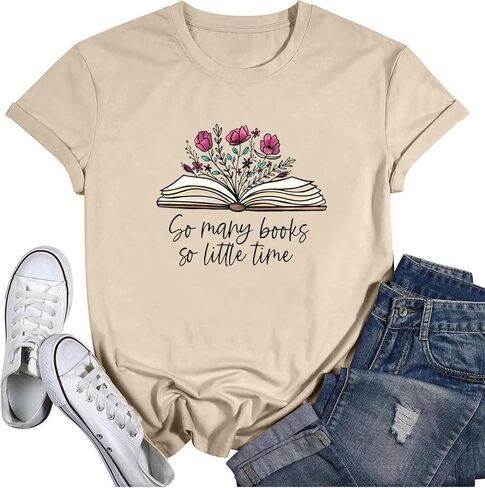 Book Lovers T-Shirt Women Funny Wildflowers Book Reading Shirt Cute Book Lover Bookworm Shirts Teacher Short Sleeve Tee Tops in Kuwait