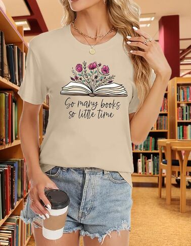 Book Lovers T-Shirt Women Funny Wildflowers Book Reading Shirt Cute Book Lover Bookworm Shirts Teacher Short Sleeve Tee Tops in Kuwait