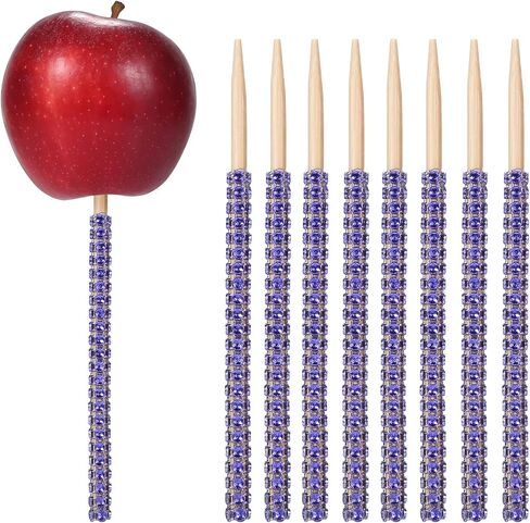 Quotidian Gold Glitter Rhinestone Bamboo Bling Sticks 6" (15cm) Pack of 24 - Candy Apple Cake pop Caramel in Kuwait