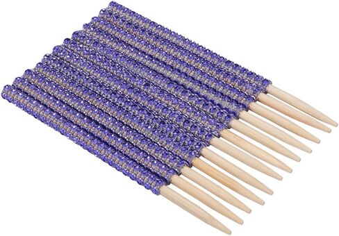 Quotidian Gold Glitter Rhinestone Bamboo Bling Sticks 6" (15cm) Pack of 24 - Candy Apple Cake pop Caramel in Kuwait
