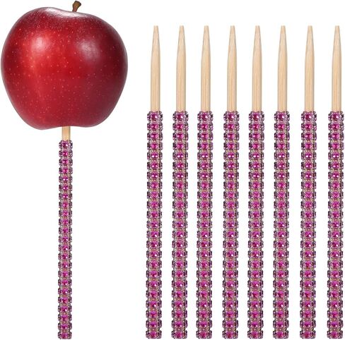 Quotidian Gold Glitter Rhinestone Bamboo Bling Sticks 6" (15cm) Pack of 24 - Candy Apple Cake pop Caramel in Kuwait