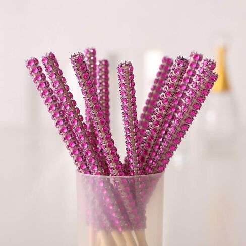 Quotidian Gold Glitter Rhinestone Bamboo Bling Sticks 6" (15cm) Pack of 24 - Candy Apple Cake pop Caramel in Kuwait