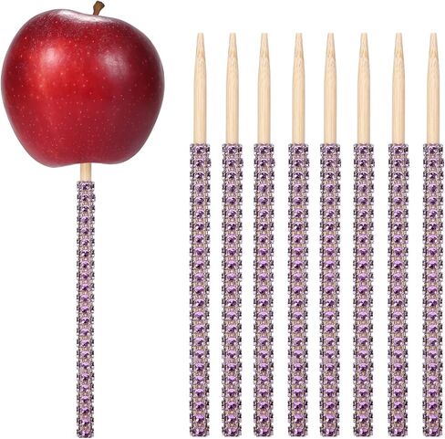 Quotidian Gold Glitter Rhinestone Bamboo Bling Sticks 6" (15cm) Pack of 24 - Candy Apple Cake pop Caramel in Kuwait