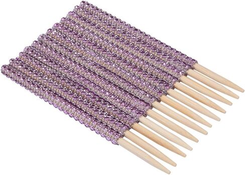 Quotidian Gold Glitter Rhinestone Bamboo Bling Sticks 6" (15cm) Pack of 24 - Candy Apple Cake pop Caramel in Kuwait