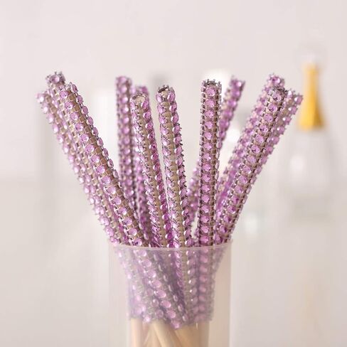 Quotidian Gold Glitter Rhinestone Bamboo Bling Sticks 6" (15cm) Pack of 24 - Candy Apple Cake pop Caramel in Kuwait