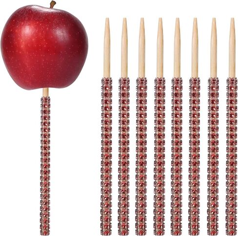 Quotidian Gold Glitter Rhinestone Bamboo Bling Sticks 6" (15cm) Pack of 24 - Candy Apple Cake pop Caramel in Kuwait
