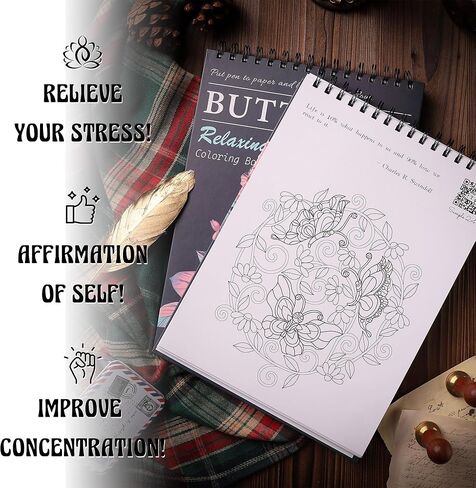 TIEFOSSI Relaxing Coloring Book, for Adults to Relax and Relieve Anxiety,160 GSM 60 Original Tearable Mandala Patterns Designs, Gift for Kids Adult in Kuwait