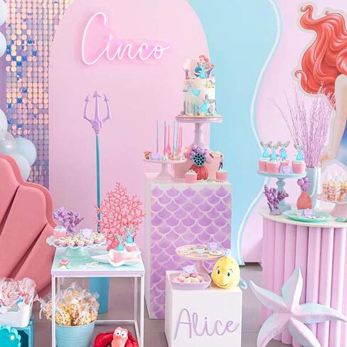 RSSTARXI 24 Pack Mermaid Cupcake Toppers - التماثيل ذات الأزرق الأكريلي 3D لزخارف الكيك ، ديكورات الحفلات ، دش الطفل ، عيد ميلاد - الفضة الأزرق in Kuwait