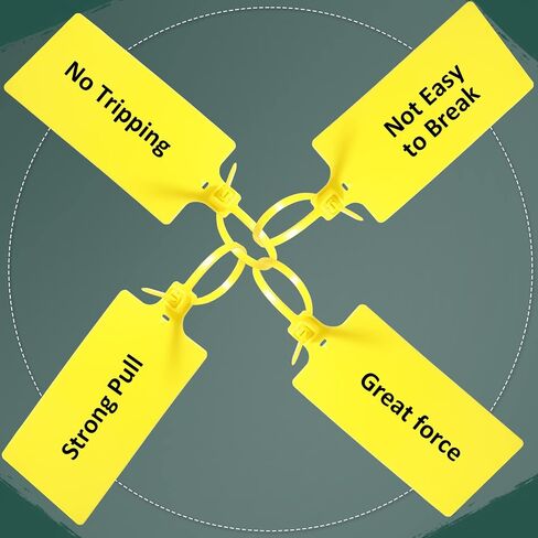 Youyole 200 Pieces Plastic Tags Waterproof Plastic Seal Shipping Tags Logistics Use Big Sign Tie Large Label Tie 250 mm Total Length (Yellow, 2.28 x 3.94 Inches) in Kuwait