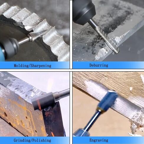 Luo ke 4 Pcs Aluminum Cutting Burr Set - 3/32 Inch Mandrel Tungsten Carbide Burr File Set For Rotary Tool Include Dremel(A Type Single Slot) in Kuwait