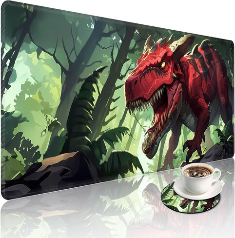 Large Desk Mat with Stitched Edges, Red Roses Skull Office Desk Pad, Anime Gaming Mouse Pad, Extended Keyboard and Mouse Mat,35.4x15.7 inch Waterproof Desk Writing Pad for Office and Home in Saudi Arabia