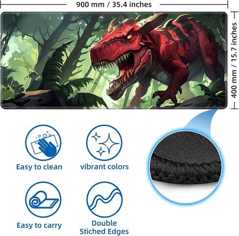 Large Desk Mat with Stitched Edges, Red Roses Skull Office Desk Pad, Anime Gaming Mouse Pad, Extended Keyboard and Mouse Mat,35.4x15.7 inch Waterproof Desk Writing Pad for Office and Home in Saudi Arabia