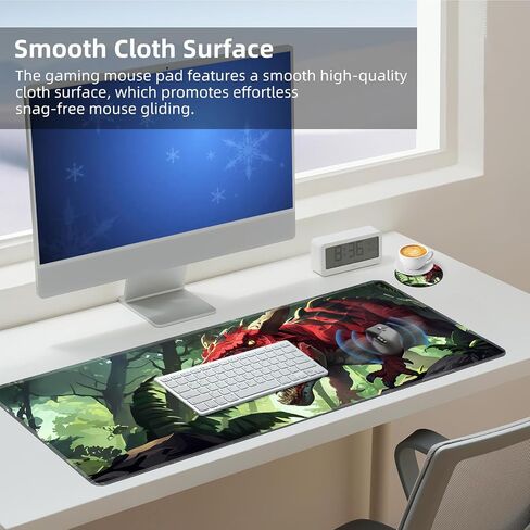 Large Desk Mat with Stitched Edges, Red Roses Skull Office Desk Pad, Anime Gaming Mouse Pad, Extended Keyboard and Mouse Mat,35.4x15.7 inch Waterproof Desk Writing Pad for Office and Home in Saudi Arabia