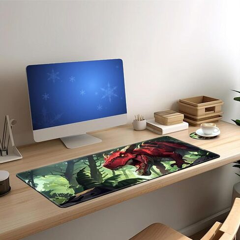 Large Desk Mat with Stitched Edges, Red Roses Skull Office Desk Pad, Anime Gaming Mouse Pad, Extended Keyboard and Mouse Mat,35.4x15.7 inch Waterproof Desk Writing Pad for Office and Home in Saudi Arabia