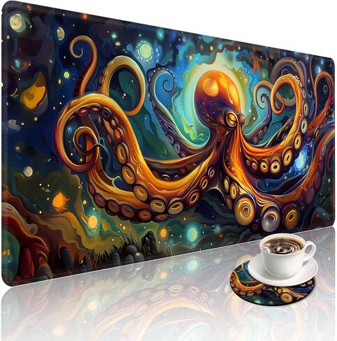 Large Desk Mat with Stitched Edges, Red Roses Skull Office Desk Pad, Anime Gaming Mouse Pad, Extended Keyboard and Mouse Mat,35.4x15.7 inch Waterproof Desk Writing Pad for Office and Home in Saudi Arabia