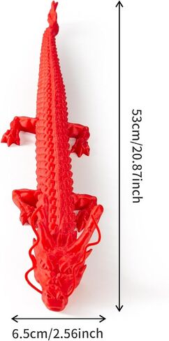 21" 3D Printed Dragon Toy Articulated Crystal Dragon Perfect as a Fidget Toy or Executive Desk Decor Ideal for Home Office and Collectors (Purple) in Kuwait