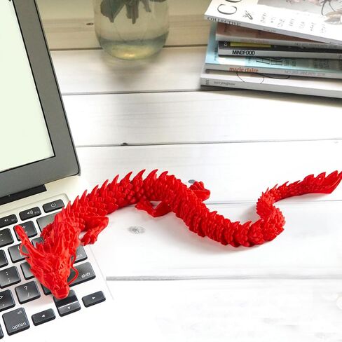 21" 3D Printed Dragon Toy Articulated Crystal Dragon Perfect as a Fidget Toy or Executive Desk Decor Ideal for Home Office and Collectors (Purple) in Kuwait
