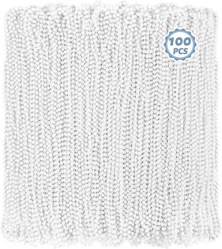 100 PCS White Mardi Gras Beads Bulk, 33" Mardi Gras Beads Necklaces, Round Beaded Accessories Set Parade Throw Beads Accessories Supplies, White Beads for Wedding Carnival Party Decorations in Saudi Arabia