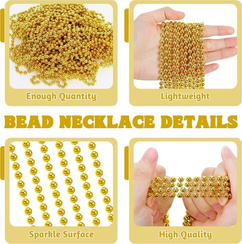 100 PCS White Mardi Gras Beads Beads Beads ، 33 "Mardi Gras Beads Beads ، route expensitations rout parade refl exps escories oudlies ، beads white for wedder carnival party party in Kuwait