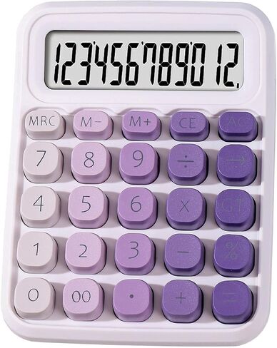 Mechanical Calculator,Desk Calculator Cute 12 Digit Large LCD Display and Big Buttons,Basic Office Calculator with Large LCD Display for Office, Home, School (Colorful) in Kuwait