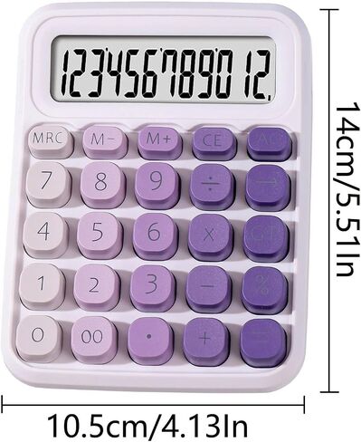 Mechanical Calculator,Desk Calculator Cute 12 Digit Large LCD Display and Big Buttons,Basic Office Calculator with Large LCD Display for Office, Home, School (Colorful) in Kuwait