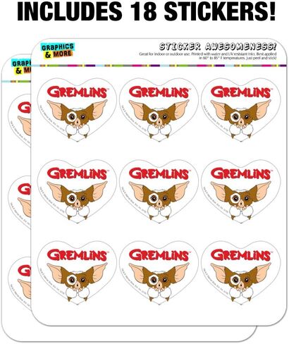 Gremlins Gizmo Logo Heart على شكل مخطط تقويم القصاصات ملصقات الحرف الحرفية in Saudi Arabia