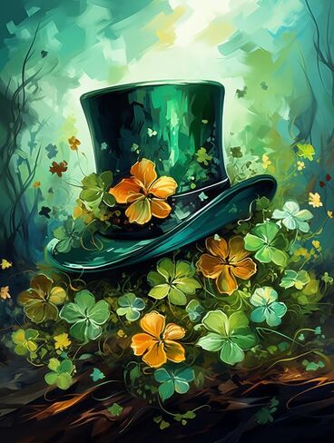 Bimkole 5D Diamond Painting Kits St. Patrick's Day, Full Drill DIY Rhinestone Embroidery Set Paint with Diamonds Art by Number Kits Cross Stitch Home Wall Craft Decoration (12x16 inch)#b180 in Saudi Arabia