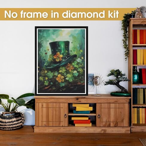 Bimkole 5D Diamond Painting Kits St. Patrick's Day, Full Drill DIY Rhinestone Embroidery Set Paint with Diamonds Art by Number Kits Cross Stitch Home Wall Craft Decoration (12x16 inch)#b180 in Saudi Arabia
