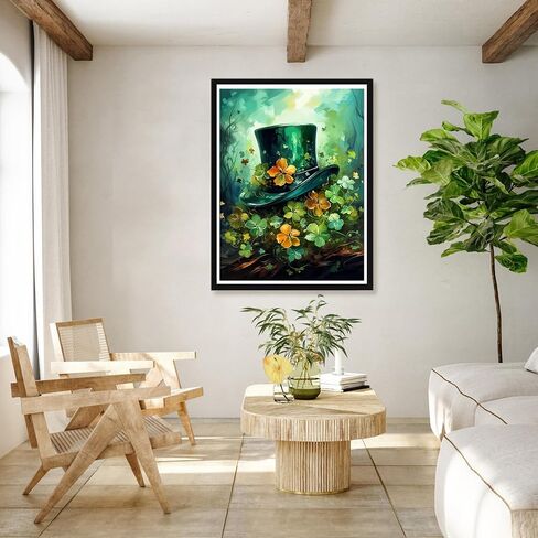 Bimkole 5D Diamond Painting Kits St. Patrick's Day, Full Drill DIY Rhinestone Embroidery Set Paint with Diamonds Art by Number Kits Cross Stitch Home Wall Craft Decoration (12x16 inch)#b180 in Saudi Arabia