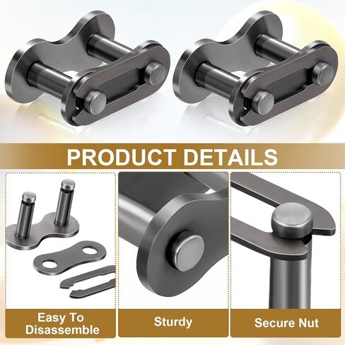 5PCS #41 Roller Chain Connecting Links, Heavy Duty Manganese Steel Master Connector for Mini Bikes, Bycicles, Motorcycles, Go-Karts, Home and Industrial Machinery in Kuwait