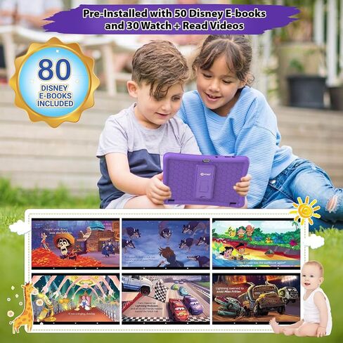Contixo K102 10" Android Tablet and KW1 Kids Smartwatch - 32GB, Includes 80+ Disney Storybooks, Educational Watch with Games, Camera, Music Player, Alarm, Customizable Wallpaper, Pink in Saudi Arabia
