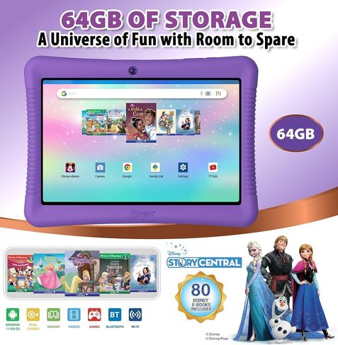 Contixo K102 10" Android Tablet and KW1 Kids Smartwatch - 32GB, Includes 80+ Disney Storybooks, Educational Watch with Games, Camera, Music Player, Alarm, Customizable Wallpaper, Pink in Saudi Arabia