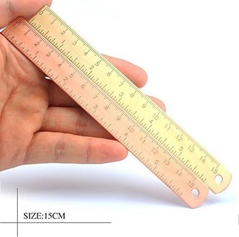 Chris.W 6 Inch Brass Ruler - Durable Ruler in Multi Use, Good for Journal, Planner and Diaries - Rose Gold in Saudi Arabia
