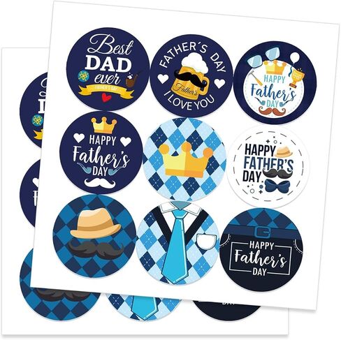 Happy Father's Day Stickers, 180pcs Vinyl Inspirational Fathers Day Stickers Bulk, Father's Day Labels Stickers Decals for Water Bottles, Scrapbooking, Computers, Planner, Envelopes Seal in Saudi Arabia