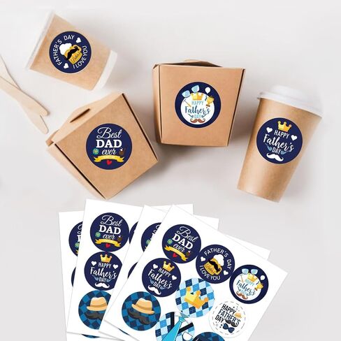 Happy Father's Day Stickers, 180pcs Vinyl Inspirational Fathers Day Stickers Bulk, Father's Day Labels Stickers Decals for Water Bottles, Scrapbooking, Computers, Planner, Envelopes Seal in Saudi Arabia
