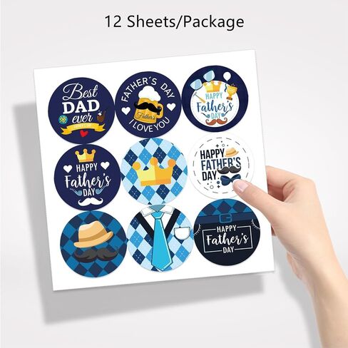Happy Father's Day Stickers, 180pcs Vinyl Inspirational Fathers Day Stickers Bulk, Father's Day Labels Stickers Decals for Water Bottles, Scrapbooking, Computers, Planner, Envelopes Seal in Saudi Arabia