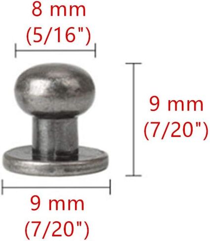Head Button, 30 Pack Round Head Button Stud 6x8x8mm Screw Back Spots Nail Rivet for DIY Leather Rivet (Bronze, 8x6 mm) in Kuwait