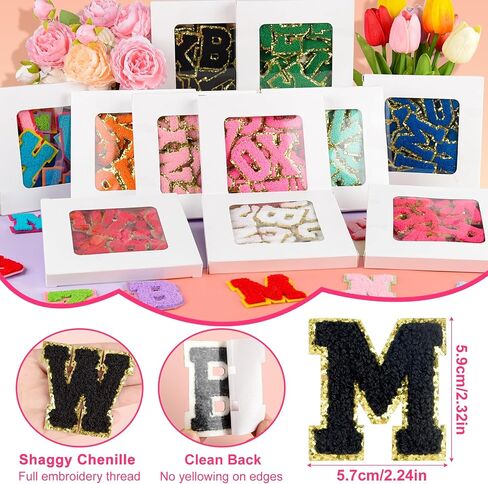ASTARON 52 PCS تصحيحات رسائل لاصقة ذاتية ، ملصقات Chenille Letters ، A-Z Pottored Patches Alphabet Cloth Patch للملابس ، الأكياس ، القبعة ، علبة الهاتف ، إكسسوارات DIY (أسود) in Kuwait