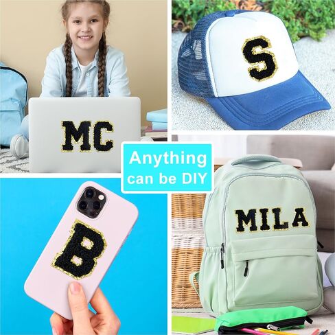 ASTARON 52 PCS تصحيحات رسائل لاصقة ذاتية ، ملصقات Chenille Letters ، A-Z Pottored Patches Alphabet Cloth Patch للملابس ، الأكياس ، القبعة ، علبة الهاتف ، إكسسوارات DIY (أسود) in Kuwait
