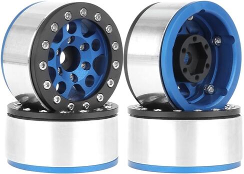 Aluminium Alloy 1.55 Beadlock Wheels Rims Replacement Parts for 1/10 1/18 RC Crawler Car 1.55 inch Tires (5 Spoke, Blue) in Saudi Arabia