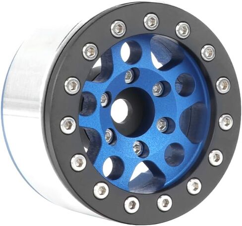 Aluminium Alloy 1.55 Beadlock Wheels Rims Replacement Parts for 1/10 1/18 RC Crawler Car 1.55 inch Tires (5 Spoke, Blue) in Saudi Arabia