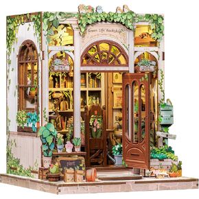KuteBee Book Nook Kit - DIY Miniature House Dollhouse Kit للبالغين والمراهقين ، BookNook Tiny House Bookshelf 3D Wooden Puzzle ، هدايا للعائلة (Champs -Lylysées Florist)